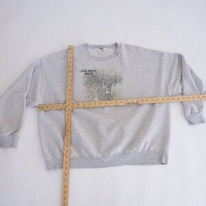 '90s Jerzees Gray Hunting Buck Outdoor Cotton Blend Boxy Fit Crewneck Sweater 2X